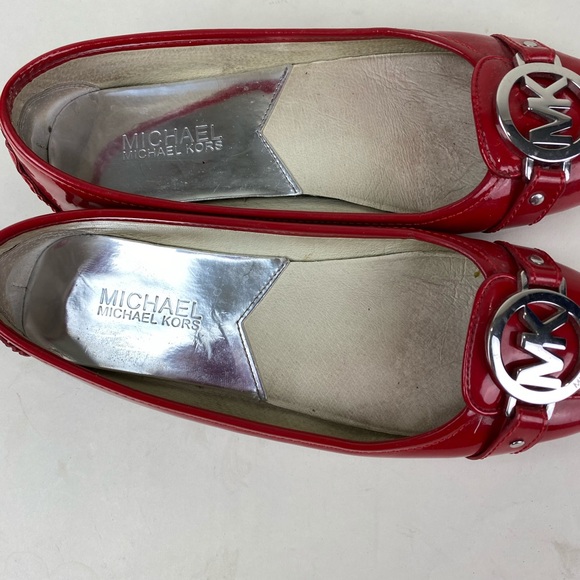 Michael Kors-Flat Shoes-Red-w/ MK logo -Size 6 - Picture 3 of 4